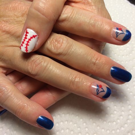 Blue Jays Nails, Blue Jays Baseball, Blue Jays, Blue Jay, Jay, Nail Designs, Baseball, Nails, Blue