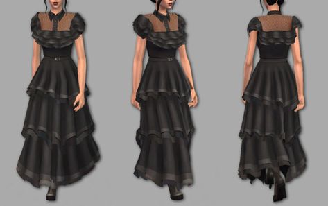 4to2 Madlen Wednesday Dress Sims 4 Cc Wednesday Addams Dress, Sims 4 Wednesday Addams Cc, Around The Sims 4, Sims 4 Nails, Wednesday Addams Dress, Wednesday Dress, Sims 2 Hair, Ts2 Cc, Sims 4 Dresses