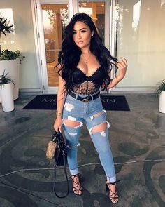 Club Outfits For Women, Fashion Nova Outfits, Chique Outfits, Lace Body, Outfit Jeans, Bodysuit Lingerie, Outfit Trends, Curvy Outfits, Lace Bodysuit