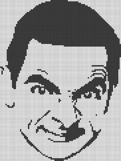 D'autres grilles sur mon blog Mister Bean, Beast Logo, Crochet Curtain Pattern, Rowan Atkinson, Crochet Phone Cases, Cool Color Palette, Lego Creative, Pixel Crochet, Pix Art