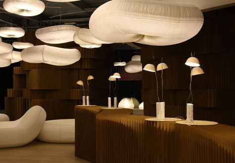 Wall Paper Paper Furniture, Cloud Lights, Canopy Lights, Suspension Light, Luminaire Design, Modern Light Fixtures, Custom Lighting, Retail Design, Design Furniture