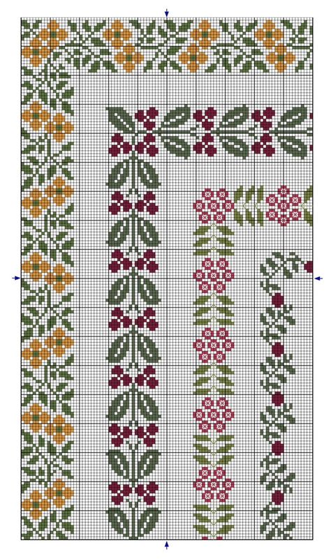 Small Cross Stitch Patterns Flower, Cross Stitch Flower Border, Cross Stitch Border, Cross Stitch Borders Corner, Cross Stitch Boarders, Cross Stitch Sampler Patterns, Cross Stitch Border Pattern, Cross Stitch Geometric, Pola Kristik