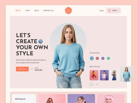 Ecommerce Fashion Landing Page by Mrinmoy Krishna Roy on Dribbble Fashion Landing Page, Product Page Design, E Commerce Website Design, Fashion Website Design, Website Design Inspiration Layout, Landing Page Inspiration, Shopify Templates, Fashion Poster Design, Social Media Advertising Design