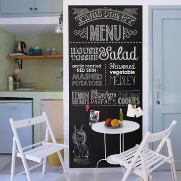 Cookie Parfait, Chalk Wall, Kitchen Splashbacks, House Salad, Magnetic Chalkboard, Brown Kitchens, Cafe Art, Memo Boards, Breakfast Table