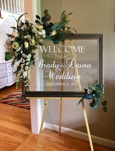 Diy Wedding Welcome Sign, Wedding Shower Signs, Mirror Vinyl, Wedding Mirror, Mirror Decal, Bridal Shower Welcome Sign, Mirror Shapes, Wedding Welcome Sign, Wedding Welcome Signs