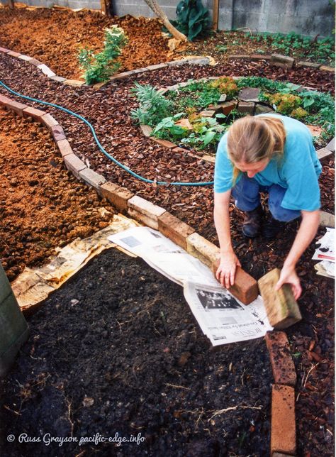 Vegetable Garden Pathway, Small Backyard Permaculture, Small Permaculture Garden Design, Permaculture Small Garden, Small Vegetable Garden Design, Permaculture Garden Design, Urban Vegetable Garden, Urban Permaculture, Hobbit Garden