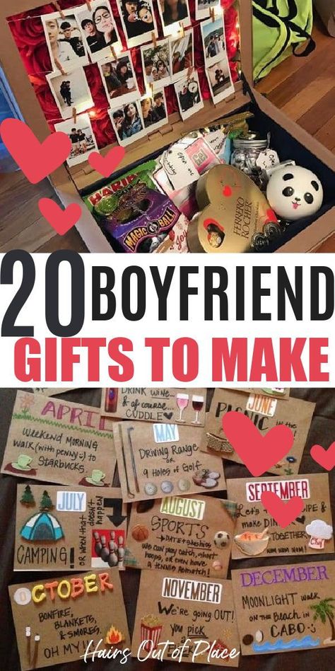 20 Gifts for boyfriend to make that are easy DIY gift ideas. so cute and romantic for his birthday, anniversary, or just because. 5 Senses Gift For Boyfriend, Valentijnsdag Diy, Joululahjat Diy, Diy Gifts For Christmas, Selamat Hari Valentine, Christmas Ideas For Boyfriend, Valentines Bricolage, Cute Anniversary Gifts, Hadiah Valentine