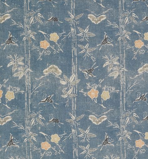 Takeyabu | Fabrics | Nara Collection | Reproduction | Robert Kime Ltd. Chelsea Textiles, Robert Kime, Printed Sofa, Japan History, Neutral Pillows, View Wallpaper, Birds And Flowers, Bamboo Forest, Antique Fabrics