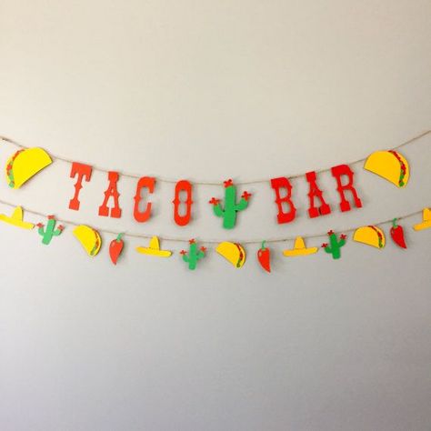 Tacobar Party, Dragons Love Tacos Party, Cactus Banner, Taco Bar Party, Bar Banner, Taco Twosday, Dragons Love Tacos, Holy Guacamole, Fiesta Birthday Party