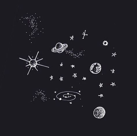 Universe Stick N Poke, Space Drawings, Tumblr Art, Kunst Inspiration, Arte Inspo, Foo Fighters, Illustration Inspiration, Hama Beads, Outer Space