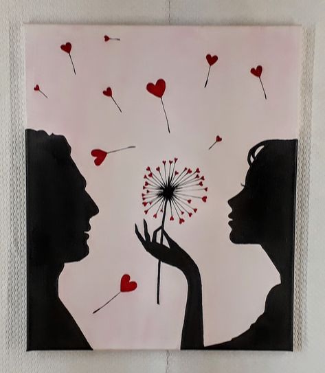 Love Paintings Easy, Romantic Acrylic Painting, Couples Canvas Painting, Mehendi Arts, Couples Canvas, Aesthetic Editing, Simple Canvas Paintings, Sign Making, Drawing Book