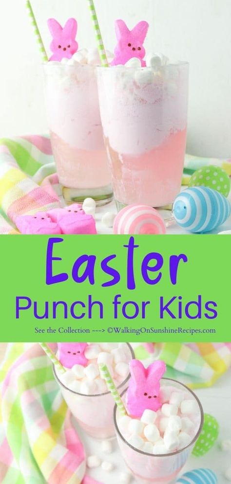 Easter Bark Candy, Easter Brunch Punch, Easter Punch Recipes, Punch For Kids, Easter Breakfast Casserole, Easter Punch, Lemonade Ice Cream, Easter Ice Cream, Kids Drinks Party