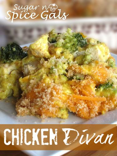 This Chicken Divan is so divine! from www.sugar-n-spicegals.com #casserole #chickendican #broccolidish Chicken Broccoli Divan, Chicken Divan Recipe, Chicken Divan, Chicken Main Dishes, Low Sugar, Main Dish Recipes, Chicken Dinner, Main Dish, Chicken Dishes