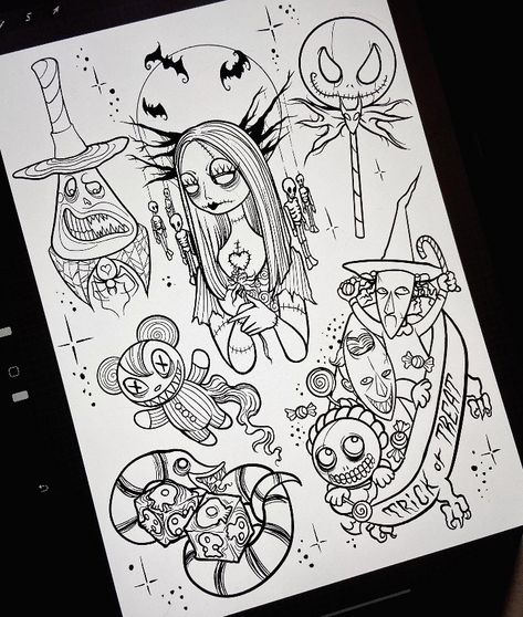 Nightmare Before Christmas Flash, Dark Disney Tattoo, Jack Skellington Tattoo, Christmas Flash, Halloween Tattoos Sleeve, Tim Burton Tattoo, Nightmare Before Christmas Tattoo, Christmas Tattoo, Tim Burton Art