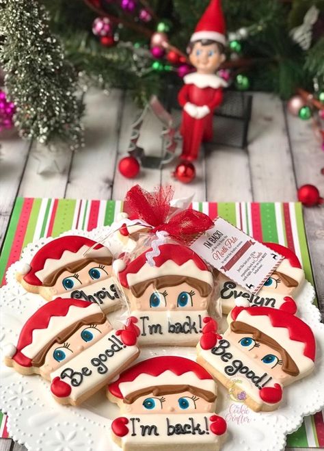 Xmas Menu, Elf Cookies, Cookie Business, Girl Elf, Fancy Cookies, Christmas Sugar Cookies, Valentine Cookies, Cookies Decorated, Iced Cookies