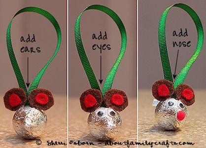 Mouse Diy, Christmas Candy Crafts, Christmas Candy Gifts, Disney Christmas Tree, Hershey Kiss, Handmade Christmas Crafts, Christmas Crafts To Make, Candy Crafts, Chicken Crockpot