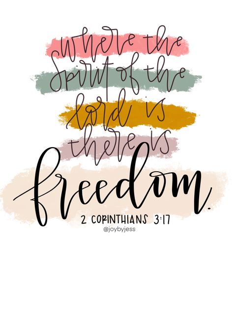 Freedom - Joy By Jess Verse Cards, Freedom Quotes, Bible Doodling, Church Quotes, Bible Cover, Paper Stuff, Scripture Pictures, Inspirational Bible Quotes, Bible Verse Wallpaper