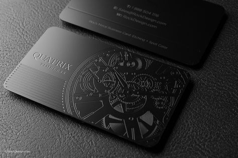 Elegant professional black metal business card - Quatrix | RockDesign Luxury Business Card Printing Vip Card Design, Unique Business Cards Design, Credit Card Design, Metal Business Cards, Member Card, Premium Business Cards, Vip Card, Luxury Business Cards, Free Business Card Templates