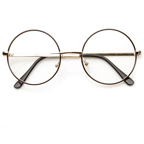 Vintage Lennon Inspired Clear Lens Round Frame Glasses 9222 ($9.99) ❤ liked on Polyvore featuring accessories, eyewear, eyeglasses, glasses, sunglasses, fillers, accessories - glasses, round circle glasses, circle eyeglasses and circle glasses Clear Circle Glasses, Clear Round Glasses, Circular Glasses, Round Metal Glasses, Vintage Eye Glasses, Circle Glasses, Round Frame Glasses, Metal Frame Glasses, Glasses Clear