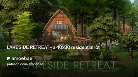 Get more from amoebae on Patreon Lakeside Retreat, Sims 4 Houses, Sims 4 Custom Content, The Sims 4, Beautiful Views, The Sims, Game Room, Sims 4, Mirror Wall