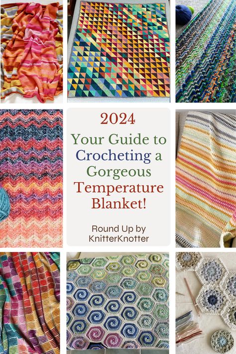 12 Perfect Temperature Blanket Crochet Pattern Ideas for the New Year! - KnitterKnotter Crochet Temperature Blanket Ideas, Temperature Blanket Crochet Pattern, Temperature Blanket Crochet, Temperature Afghan, Ideas For The New Year, Temperature Blanket, Cozy Crochet Patterns, Beginner Knitting Patterns, Blanket Crochet Pattern