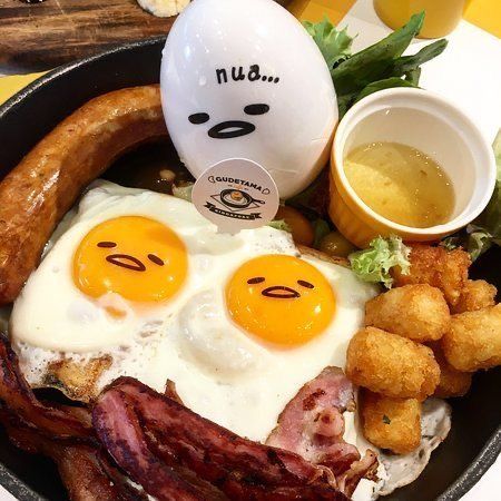 Gudetama Cafe, Sanrio Collaboration, Kawaii Cooking, Tasty Baking, Japanese Snacks, Kawaii Food, Recipes From Heaven, Cafe Food, Pretty Food