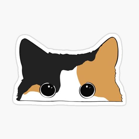 Calico Cat Sticker, White And Brown Cat, Calico Cat Art, Brown Stickers, Sticker Design Ideas, Cute Calico Cat, Cute Cat Stickers, Sticker Design Inspiration, Pet Stickers