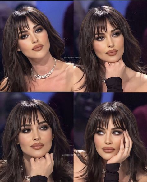 Machiaj Smokey Eyes, Monica Bellucci, Popular Hairstyles, Pretty Makeup, Aesthetic Hair, Hairstyles With Bangs, Hair Looks, Makeup Inspiration, New Hair