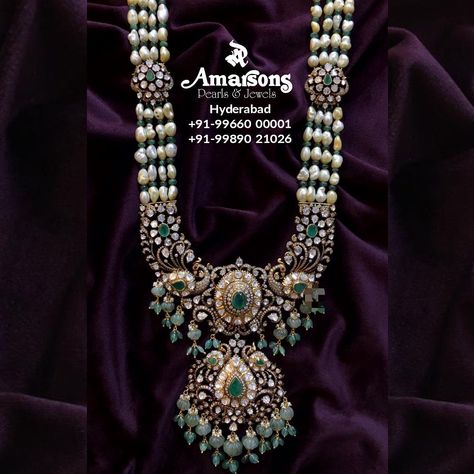 Victoria Jewellery Design, Victorian Jewellery Designs, Chandra Haram, Victoria Jewellery, Amarsons Jewellery, Victorian Jewelry Necklace, Locket Ideas, Beaded Wedding Jewelry, Temple Jewellery Earrings