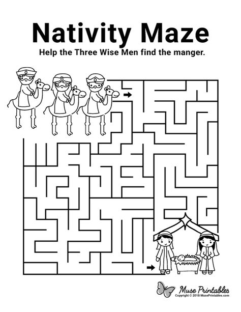 Free printable Nativity maze. Download it from https://museprintables.com/download/maze/nativity/ Printable Nativity, Nativity Activity, Christmas Maze, Christmas Sunday School, Christmas Sunday, Maze Activity, Christmas Lesson, Christmas Coloring Sheets, Christmas Worksheets