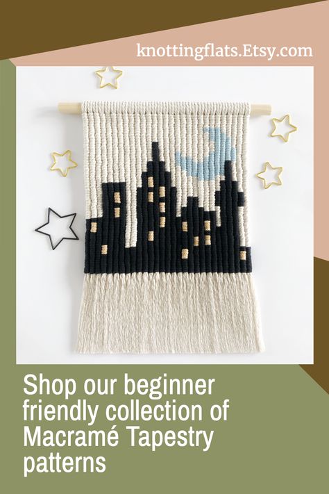 Learn to create stunning wall hangings with this macrame pattern tutorial. This wall hanging pattern includes all the steps you need to create a stunning piece of art, from setting up your macrame supplies to learning the basic macrame knots and techniques. Perfect for those wanting to try a new, relaxing, and creative project. Make your own unique wall hanging with our beginner friendly tutorials. Tapestry Tutorial, Basic Macrame Knots, Basic Macrame, Modern Macrame Wall Hanging, Wall Hanging Pattern, Macrame Supplies, Macrame Tapestry, Macrame Wall Hanging Patterns, Handmade Inspiration