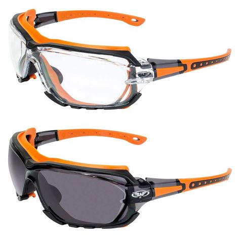 The Global Vision Eyewear Octane is fuel for your fun -- and protection. The Octane A/F is jacked with features whether you're riding across the country side or hard at work on the job. The polycarbonate frames are enhanced for safety with rubberized stems and a unique removable black gasket around the lenses. Rubber seals that form fit to the face are yet another measure that keeps unwanted dust or wind from hampering your vision in this clear pair of eyewear that enhances your performance in l Motorcycle Glasses, Safety Sunglasses, Motorcycle Sunglasses, Motorcycle Safety, Motorcycle Goggles, Automotive Apparel, Star Wars Outfits, Sport Motorcycle, Cool Glasses