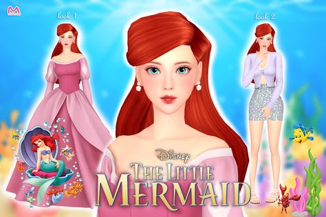 Sims 4 Disney Princess Cc Ariel, Sims 4 Cc Ariel, Sims Princess, Sims Disney, Ariel Disney Princess, Disney Princess Challenge, Belle Dress Disney, Belle Dresses, Disney Challenge