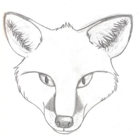 Fox Drawing Tutorial, Fox Pencil Drawing, Fox Drawing Sketches, Fox Drawing Easy, Geometric Fox Head, Sketch Head, Fox Sketch, Wolf Craft, Pencil Coloring