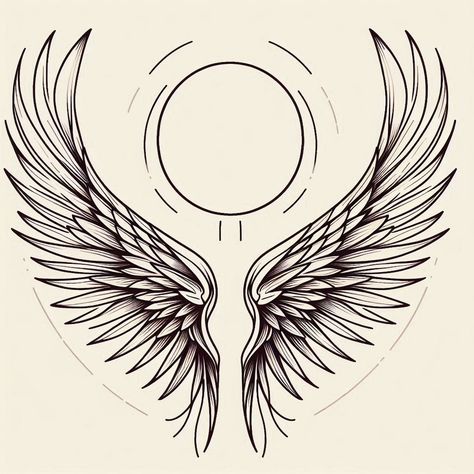 Wings Stencil Tattoo, Wings And Halo Tattoo Design, Spinal Tattoo For Men, Angel Wing Stencil Tattoo, Eagle Wings Tattoo, Wing Ridden Angel Tattoo, Angel Wing Tattoo Designs, Angel Wing Drawing Tattoo, Angel Wings Tattoo Stencil