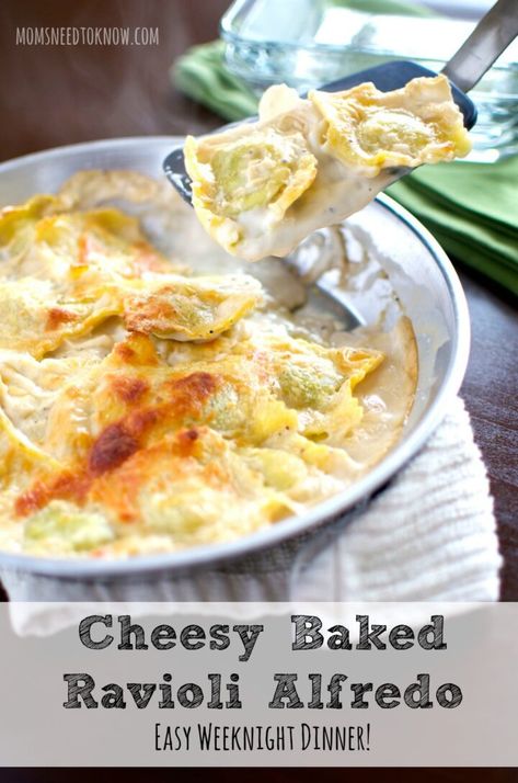 Baked Ravioli Alfredo, Frozen Ravioli Recipes, Ravioli Alfredo, Cheese Ravioli Recipe, Baked Ravioli Recipe, Ravioli Casserole, Baked Ravioli, Ravioli Bake, Ravioli Recipe