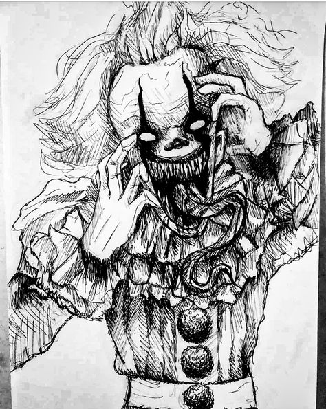 Drawing pennywise it stephenking art Pennywise Drawing Sketch, Creepy Clown Drawing, Disturbing Drawings, Scary Sketches, Horror Drawings, Creepy Sketches, It Clown, Scary Drawings, Clown Horror