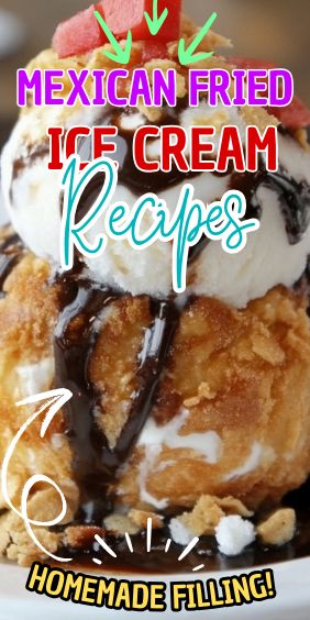 Mexican Fried Ice Cream Deep Fried Ice Cream Recipe, Fried Ice Cream Dessert, Deep Fried Ice Cream, Mexican Fried Ice Cream, Fried Ice Cream Recipe, Mexican Fries, Scoop Of Ice Cream, Fun Dessert, Fried Ice Cream