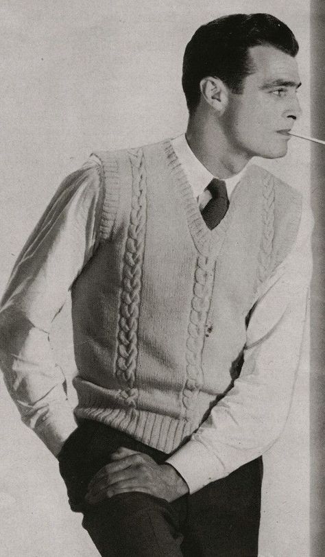 1950s Fashion Menswear, 50s Mens Fashion, 40s Mode, 1940s Mens Fashion, 1950s Men, 1950s Mens Fashion, Stil Masculin, 1950s Mens, Sweater Vest Mens