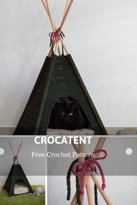 Tent Pattern, Pet Diy, Cat Tent, Pet Boarding, Crochet Goodies, Crochet World, Afghan Pattern, Crochet For Home, Crochet Dog