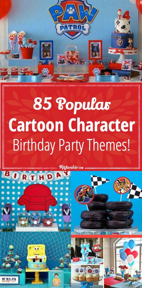 85 Popular Cartoon Character Birthday Party Themes! Character Birthday Party Ideas, Cartoon Party Theme, Cartoon Birthday Theme, Funny Birthday Cartoons, Cartoon Theme Birthday Party, Third Birthday Boys, 3rd Birthday Party For Girls, Best Cartoon Characters, Drawing Birthday