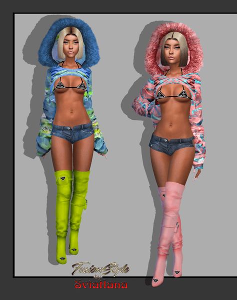 Sims 4 Hood Cc, Sims 4 Fur Coat, Animation Ideas, Sims 4 Expansions, Play Sims, Neon Outfits, Sims Hair, Alpha Female, Best Mods