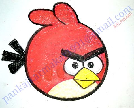 Angry bird painting by PANKAJ KARMAKAR Dumbo Drawing, Easy Painting For Kids, Diy Rock Art, Disney Princess Drawings, Easy Drawings For Kids, Angry Bird, Bird Painting, Art N Craft, Nature Art Painting