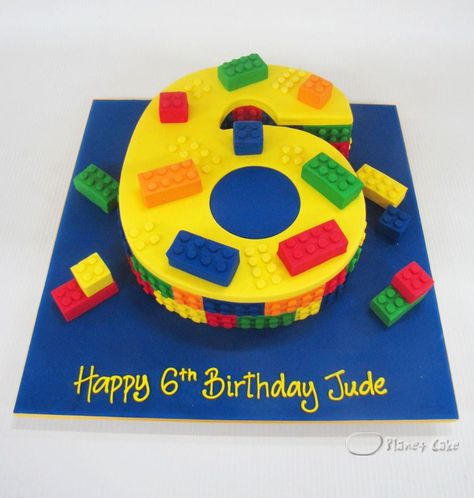 Lego birthday cake just need to do a 7 :D Pictures Of Cakes, Pear And Almond Cake, Number Birthday Cakes, Lego Birthday Cake, 6th Birthday Cakes, 6 Birthday, Happy 6th Birthday, Hazelnut Cake, Lego Cake