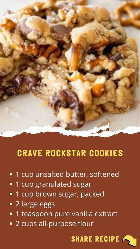 Rock Star Cookies, Crave Rockstar Cookie Recipe, Rockstar Cookie Recipe, Rockstar Cookies, Rockstar Cookie, Just Bake, Christmas Sugar Cookies, A Chef, Chef Recipes