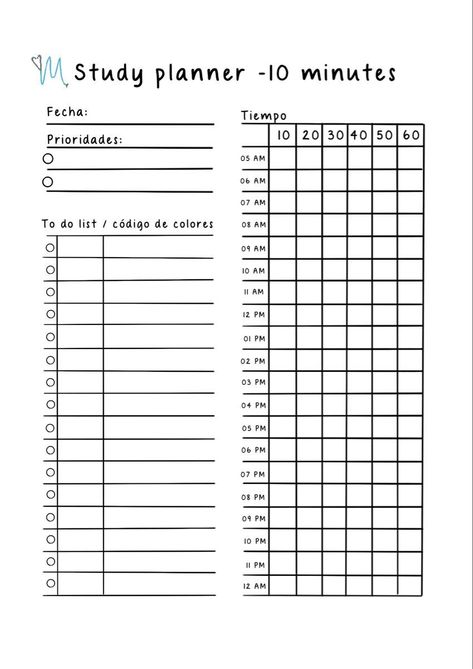 10mins planner.pdf | Printable Planner by  Ra School Planner Template Aesthetic, Korean Study Planner Printable, Study Schedule Ideas, Planer For Study, Korean Study Planner, Korean Planner, Study Planner Template, Study Planner Printable Free, Study Tracker