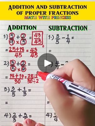 20K views · 273 reactions | Addition and Subtraction of Proper
Fractions

#math 
#mathwithprincess 
#mathviral 
#mathlessons 
#mathematics 
#mathreview 
#mathisfun | By Math with Princess | Facebook Fraction Addition And Subtraction, Fractions Adding And Subtracting, Addition And Subtraction Of Fractions, Adding And Subtracting Fractions Anchor, Addition Of Fractions, Proper Fractions, Adding And Subtracting Fractions, Subtraction Activities, Math Review