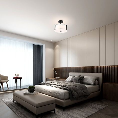 Short Ceiling, Bedroom Wallpaper Ideas, Bedroom Inspirations Master, Bedroom Ideas For Small Rooms, Recessed Lights, Bedroom Wallpaper, Bedroom Paint Colors, Bedroom Wall Decor, Modern Bedroom Design