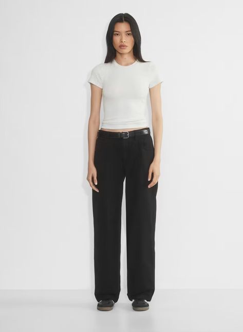 HOMESTRETCH™ CREW T-SHIRT | Aritzia Aritzia Staples, Aritzia Outfit, Xmas Wishlist, Perfect White Tee, Virtual Closet, Basic Tops, Basic Tee, Ribbed Fabric, Cap Sleeves