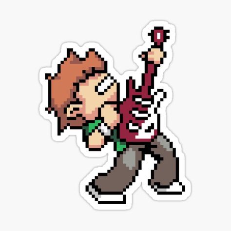 Pixel Art Landscape, Book Stickers, Scott Pilgrim Vs. The World, Easy Pixel Art, Perler Crafts, Scrapbook Stickers Printable, Comics Girls, Scott Pilgrim, Flash Art